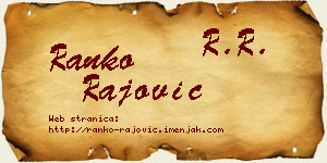 Ranko Rajović vizit kartica